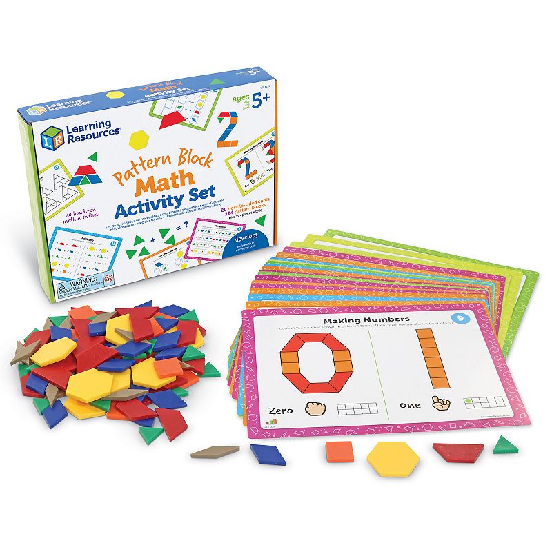 Learning Resources Pattern Block Math Activity Set, Multicolor