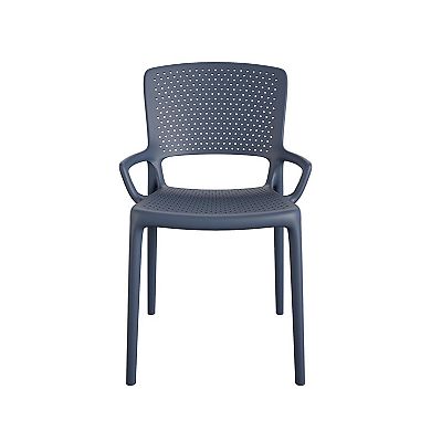 Cosco Indoor / Outdoor Square Back Stacking Resin Dining Chair 2-Piece Set