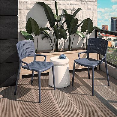 Cosco Indoor / Outdoor Square Back Stacking Resin Dining Chair 2-Piece Set