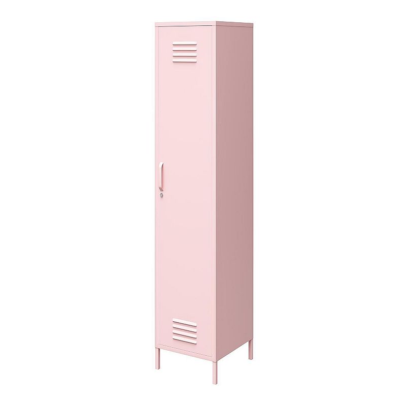 Novogratz Cache Single Tall Metal Locker Storage Cabinet, Pink