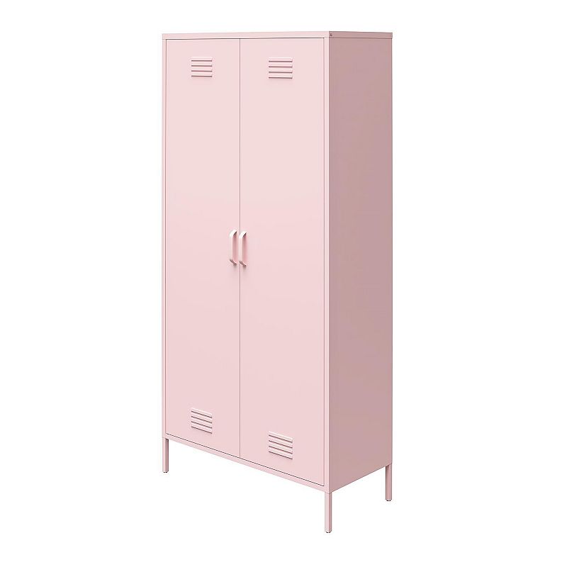 Novogratz Cache Tall 2-Door Metal Locker Cabinet, Pink