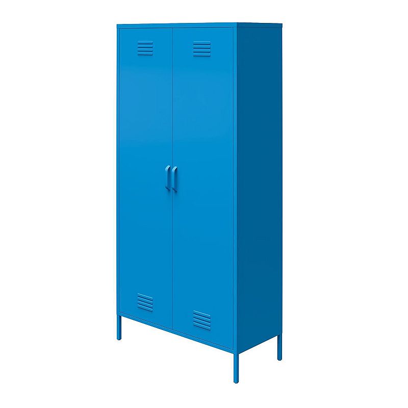 Novogratz Cache Tall 2-Door Metal Locker Cabinet, Blue