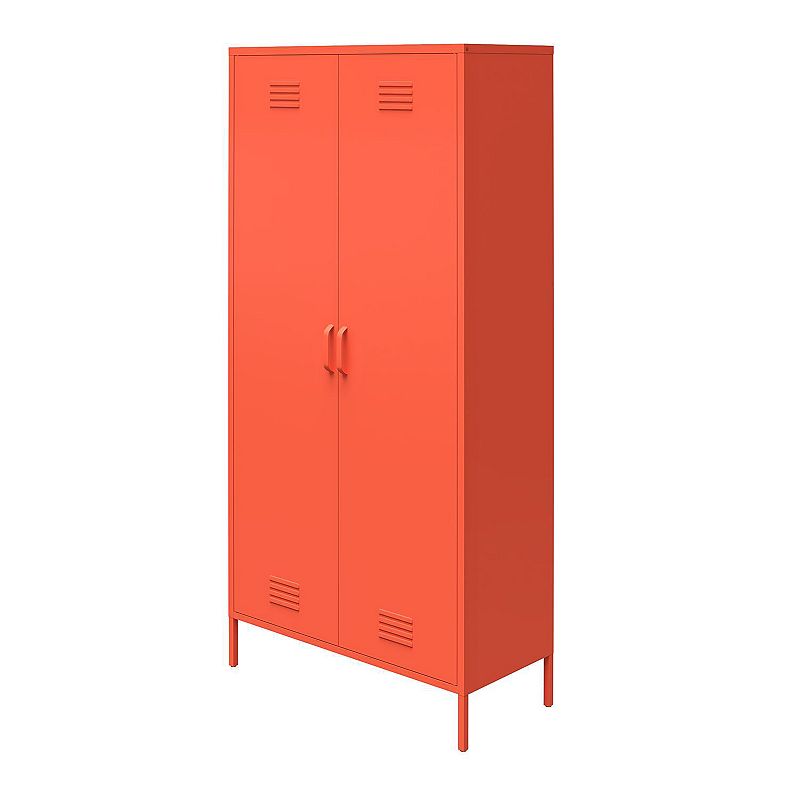 Novogratz Cache Tall 2-Door Metal Locker Cabinet, Orange