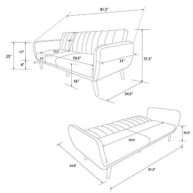 Novogratz Brittany Convertible Couch Futon