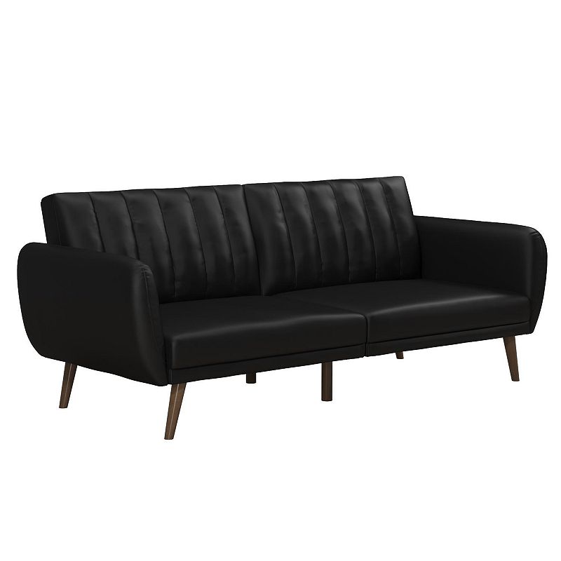 82019205 Novogratz Brittany Convertible Couch Futon, Black sku 82019205