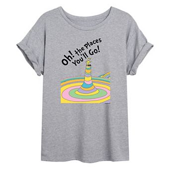 Juniors' Dr. Seuss "Oh The Place You'll Go" Oversized Tee