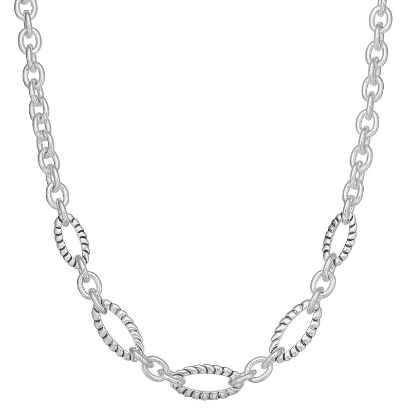 Napier Silver Tone Casual Twist Collar Necklace, Womens