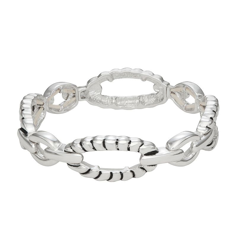 Napier Silver Tone Casual Twist Stretch Bracelet, Womens