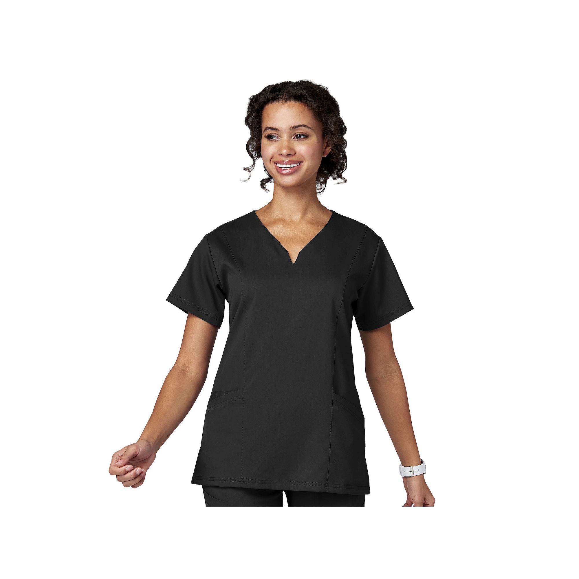 Womens Meta Labwear Ventral V-Neck Scrubs Top 15200, Size: XS, Black