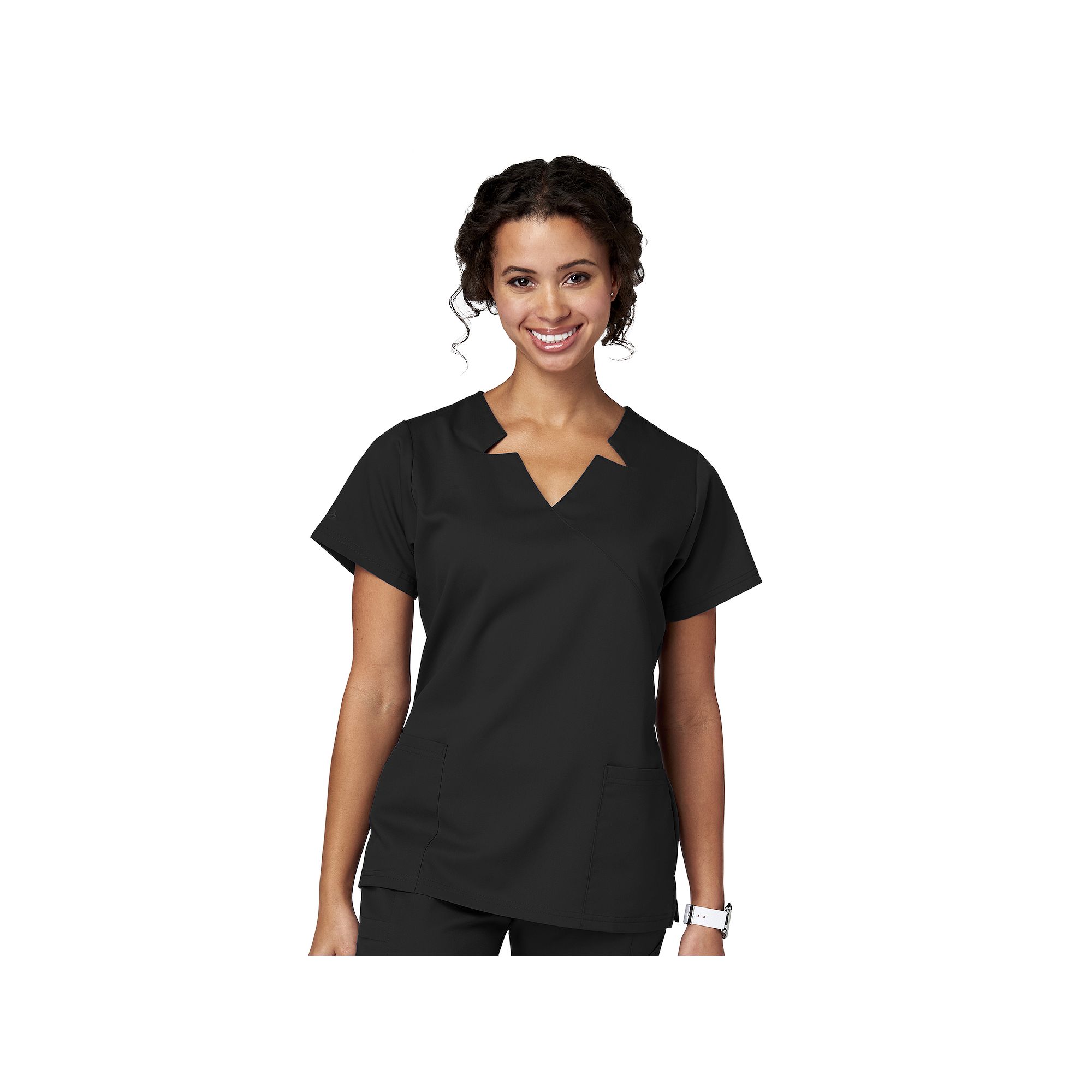 Womens Meta Labwear Notch Neck Short Sleeve Scrubs Top 15201, Size: XS, Bl
