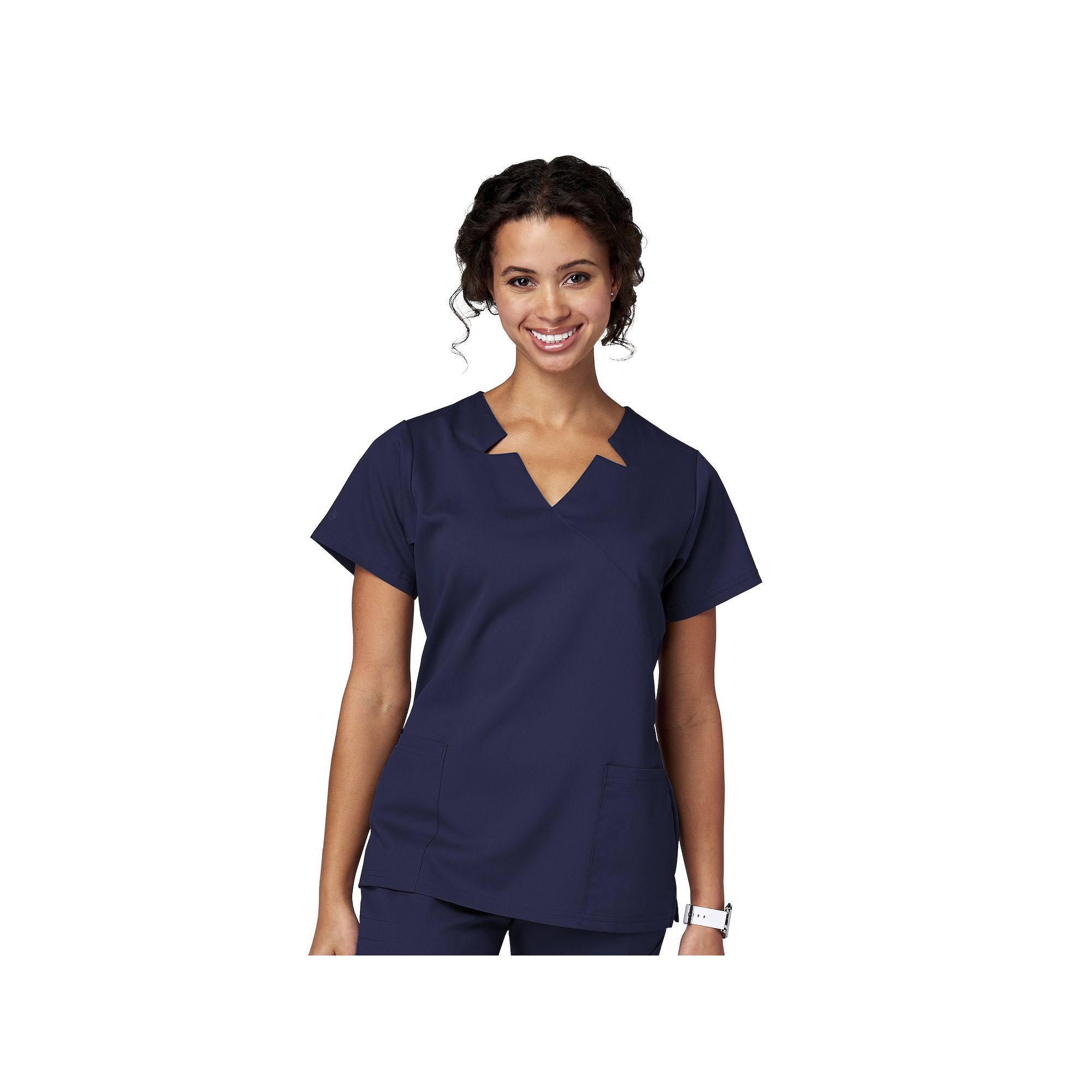 Womens Meta Labwear Notch Neck Short Sleeve Scrubs Top 15201, Size: XS, Ne