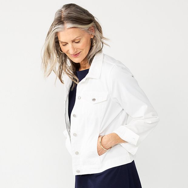 White denim 2024 jacket women