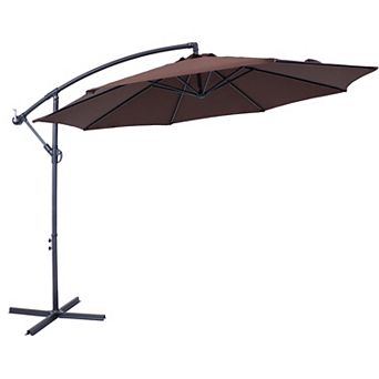 Sunnydaze 10 ft Cantilever Offset Steel Patio Umbrella with Crank