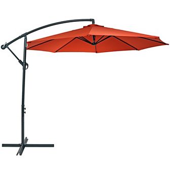 Sunnydaze 10 ft Cantilever Offset Steel Patio Umbrella with Crank