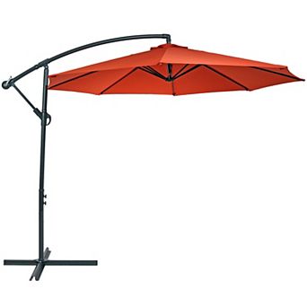 Sunnydaze 10 ft Cantilever Offset Steel Patio Umbrella with Crank
