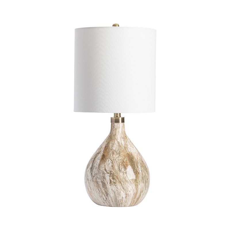 Russo Marbled Ceramic Table Lamp, Brown