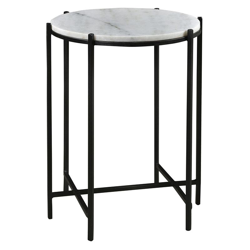 Crestview Collection CVFNR717 17 x 17 x 22 in. Bengal Manor Iron & Marble Accent Table