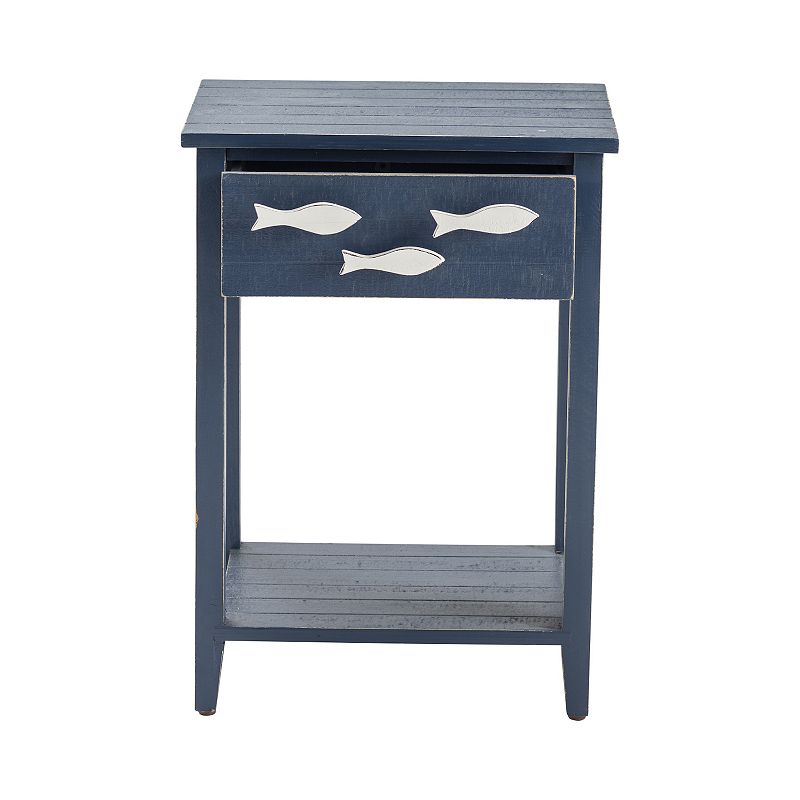 Nautical One-Drawer End Table, Blue