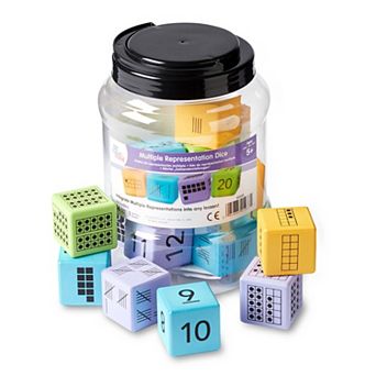 hand2mind Multiple Representation Foam Number Dice, Set of 16