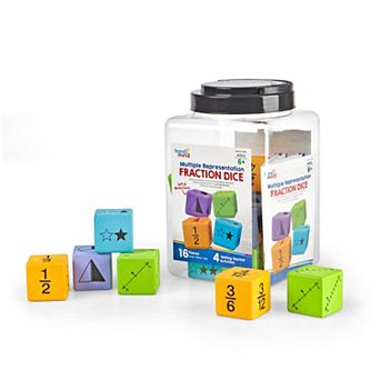 hand2mind Multiple Representation Foam Fraction Dice, Set of 16