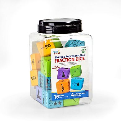 hand2mind Multiple Representation Foam Fraction Dice, Set of 16