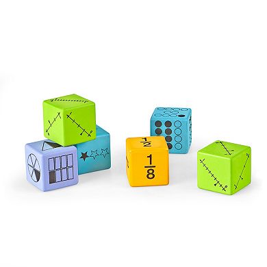 hand2mind Multiple Representation Foam Fraction Dice, Set of 16