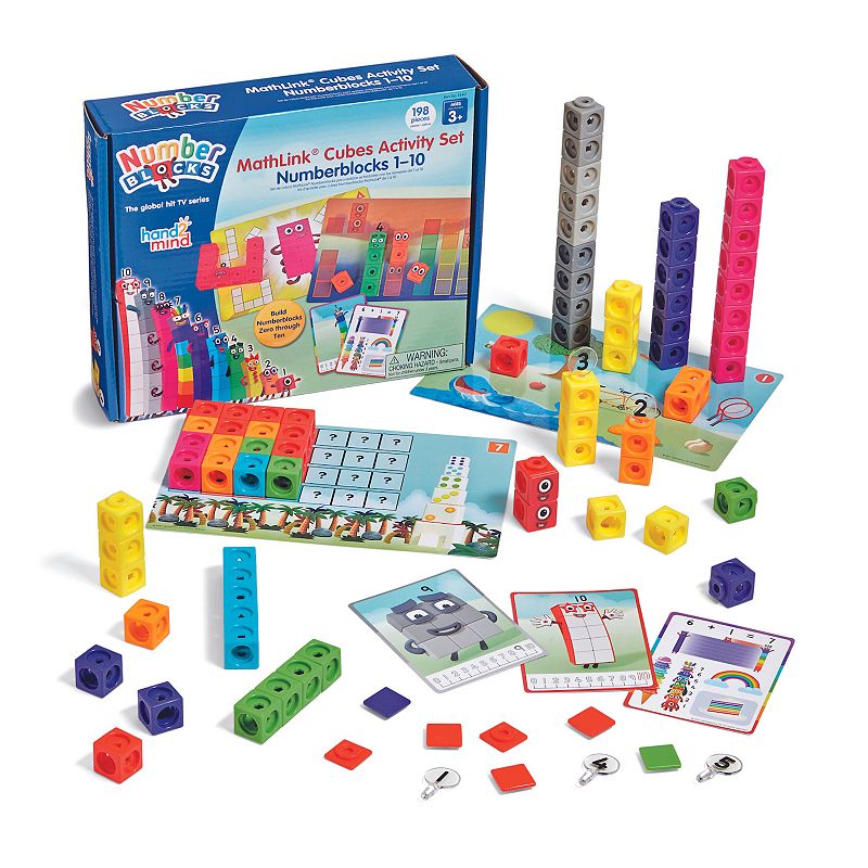 hand2mind Numberblocks 1–10 Activity Set with MathLink Cubes, Multicolor