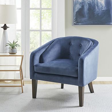 Madison Park Cora Velvet Button Tufted Upholstered Mid-Century Accent Chair