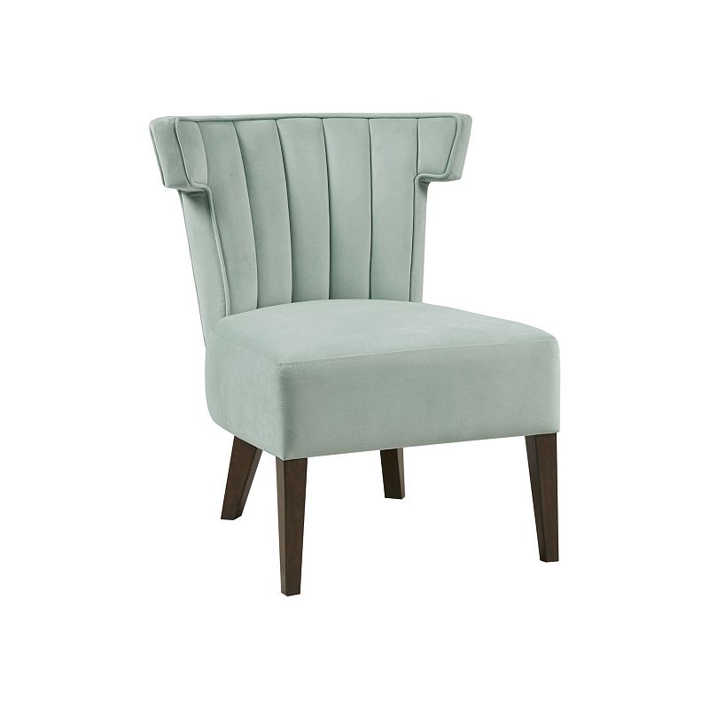 Madison Park Rile Velvet Upholstered Armless Accent Lounge Chair, Blue