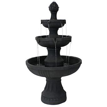 Sunnydaze Flower Blossom Resin Outdoor 3 tier Fountain