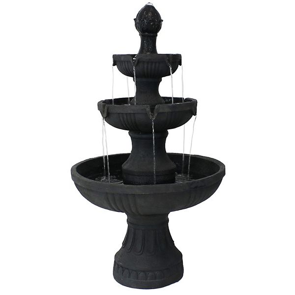 Sunnydaze 43" H 3Tier Flower Blossom Outdoor Water Fountain
