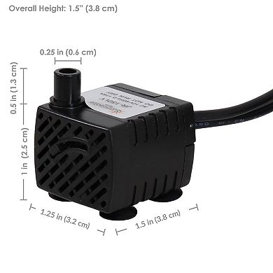 Sunnydaze 40 GPH 12V Electric Fountain Pump with 6 Multicolor Lights