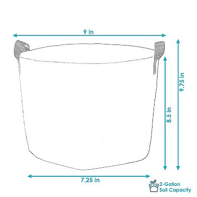 Sunnydaze Nonwoven Polypropylene Fabric Grow Bag With Handles - 2 Gallon
