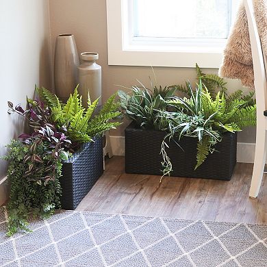 Sunnydaze 2-section Polyrattan Rectangle Planter Boxes