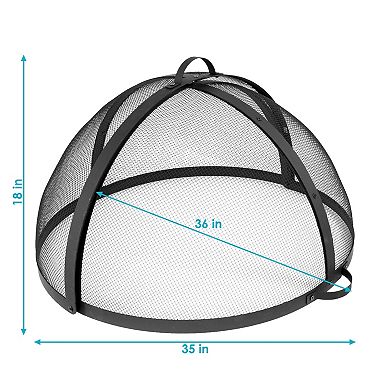 Sunnydaze 36 in Easy Access Steel Fire Pit Spark Screen