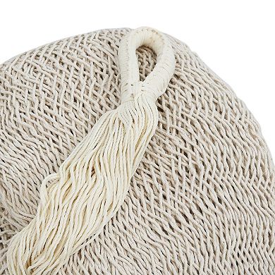 Sunnydaze 2-Person Woven Cotton/Nylon Hammock with Steel Stand - Natural