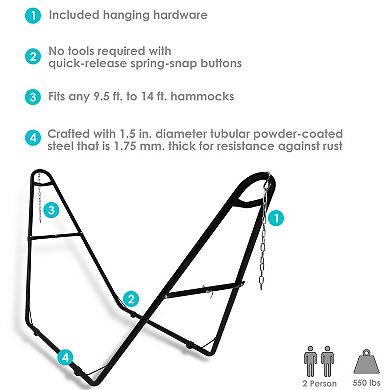 Sunnydaze Heavy-Duty, Multi-Use, Steel Hammock Stand