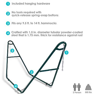 Sunnydaze Heavy-Duty, Multi-Use, Steel Hammock Stand