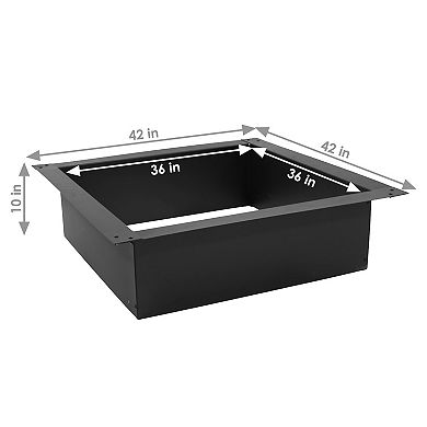 Sunnydaze 36 in Heavy-Duty Steel Above/In-Ground Square Fire Pit Rim Liner