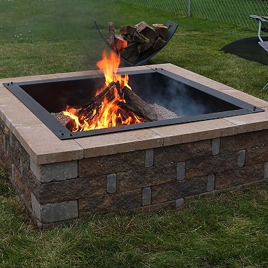 Sunnydaze 36 in Heavy-Duty Steel Above/In-Ground Square Fire Pit Rim Liner
