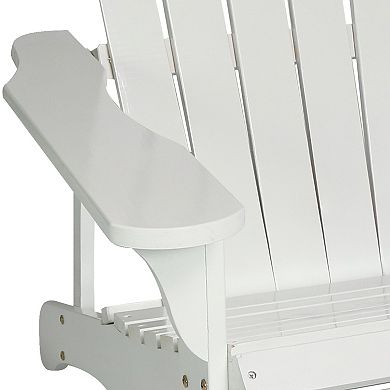 Sunnydaze Coastal Bliss Fir Wood Adirondack Chair - White - Set of 2