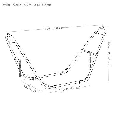 Sunnydaze Powder-Coated Steel Universal Hammock Stand - 124 in