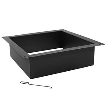 Sunnydaze Heavy-Duty Steel Above/In-Ground Square Fire Pit Rim Liner