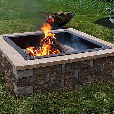 Sunnydaze 30 In Heavy-duty Steel Above In-ground Square Fire Pit Rim Liner