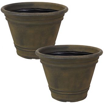 Sunnydaze 20 in Franklin Polyresin Planter with UV-Resistant Finish