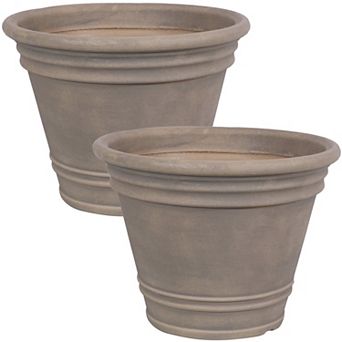 Sunnydaze 20 in Franklin Polyresin Planter with UV-Resistant Finish