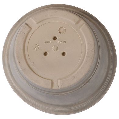 Sunnydaze 20 in Franklin Dual-Wall Polyresin Planter - Beige - Set of 2