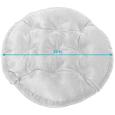 Sunnydaze Outdoor Round Polyester Floor Cushion - Seaside Stripe - Set of 2