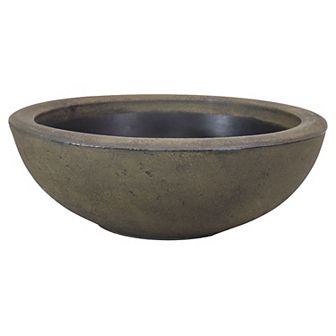 Sunnydaze 20.75 in Percival Round Polyresin Outdoor Planter - Sable