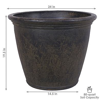 Sunnydaze Anjelica Double-walled Flower Pot Planter - 24"